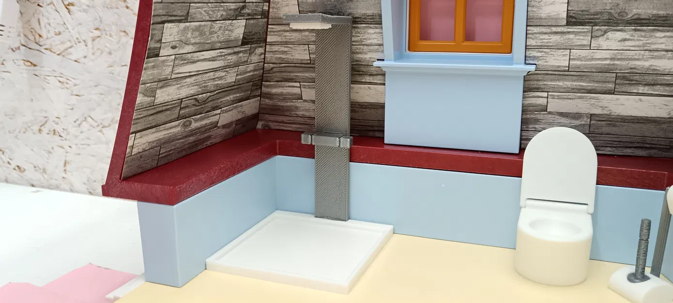 Vòi sen thu nhỏ cho nhà búp bê Playmobil - In 3D dễ dàng - Image 1