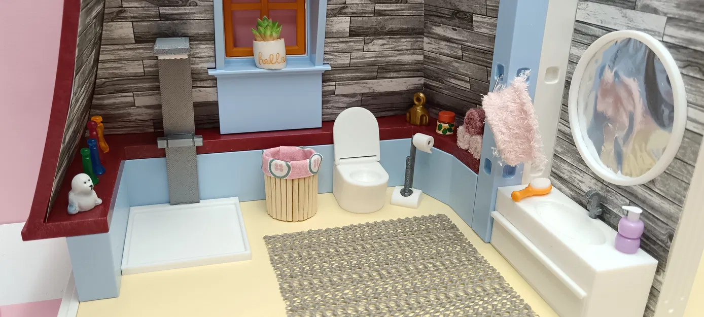 Vòi sen thu nhỏ cho nhà búp bê Playmobil - In 3D dễ dàng - Image 2