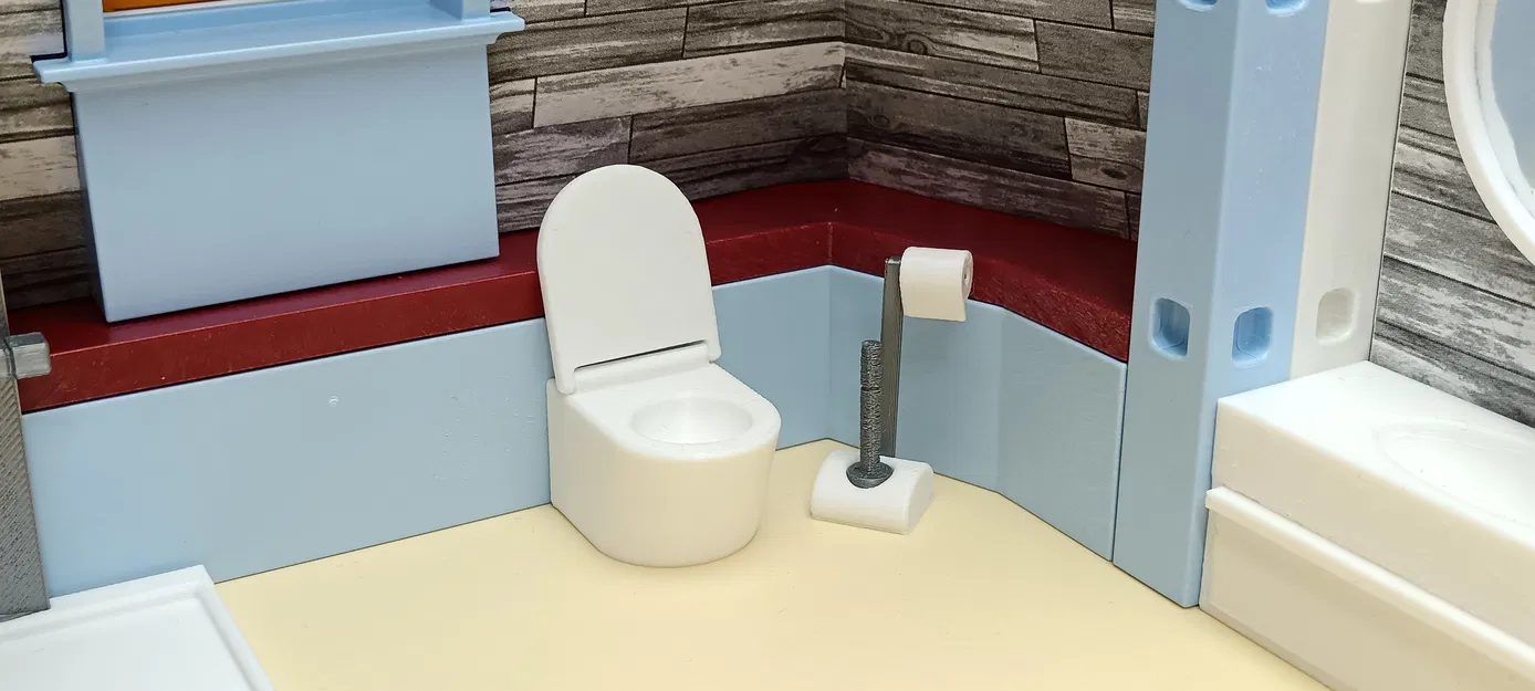 Mô hình Toilet và dụng cụ vệ sinh thu nhỏ cho Playmobil - Image 1