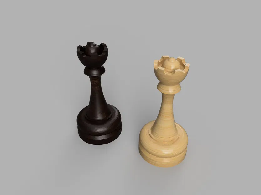 Mô hình 3D quân Hậu trong cờ vua (Chess queen piece) để in 3D - Image 2