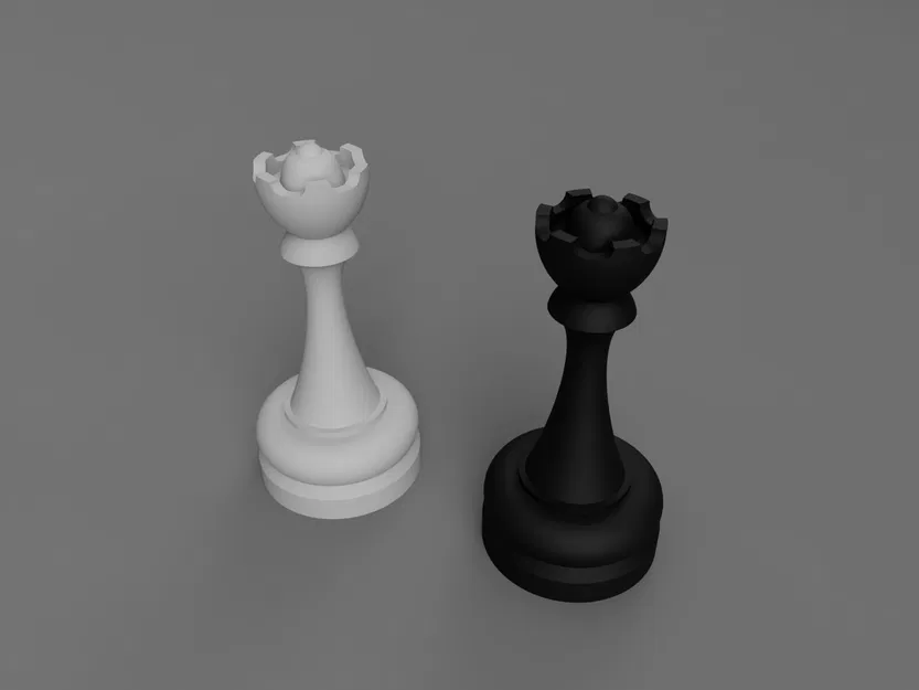 Mô hình 3D quân Hậu trong cờ vua (Chess queen piece) để in 3D - Image 3