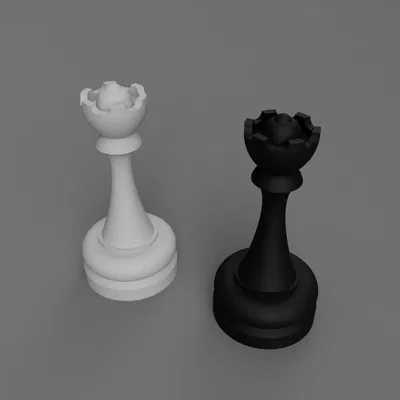 Mô hình 3D quân Hậu trong cờ vua (Chess queen piece) để in 3D