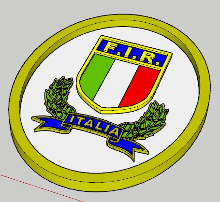 Mô hình 3D Logo Liên đoàn Bóng bầu dục Ý (Italian Rugby Federation) - Image 1