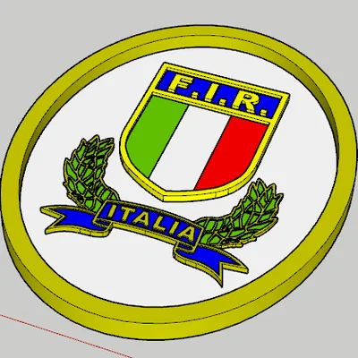 Mô hình 3D Logo Liên đoàn Bóng bầu dục Ý (Italian Rugby Federation)