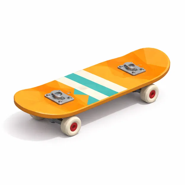 Mô hình ván trượt Low Poly độc đáo cho in 3D - Image 1