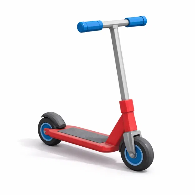 Mô hình xe Scooter phong cách Low Poly dành cho in 3D - Image 1