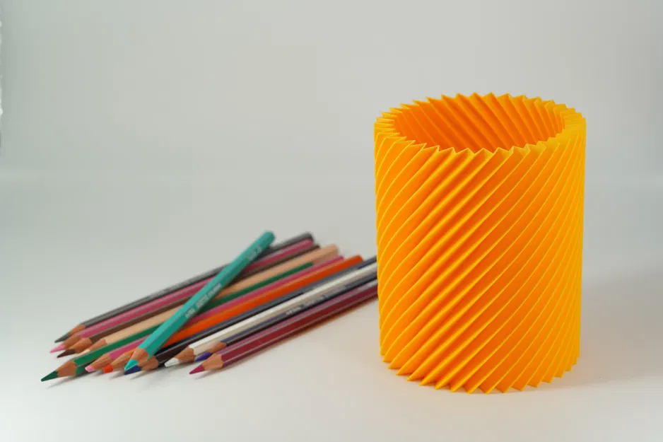 Ống cắm bút xoắn gân – Hộp đựng đồ để bàn in bằng Vase Mode - Image 4