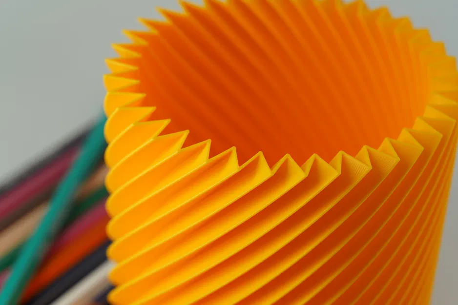 Ống cắm bút xoắn gân – Hộp đựng đồ để bàn in bằng Vase Mode - Image 5