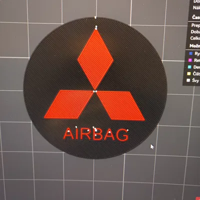 Nắp chụp vô lăng Mitsubishi - Logo túi khí (In 2 màu) 44mm