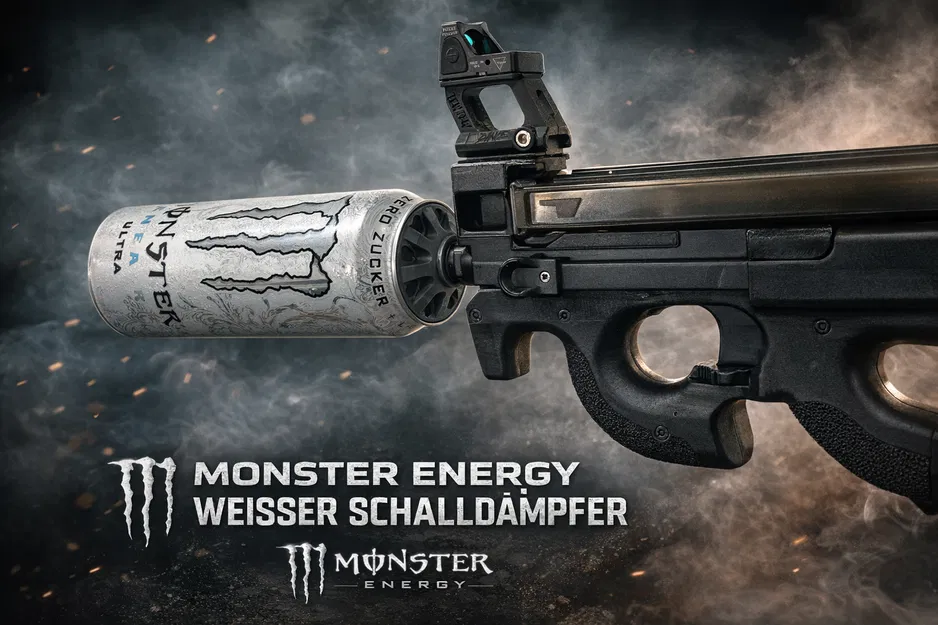 Bộ chuyển đổi giảm thanh Monster Energy cho súng Airsoft 14mm CCW - Image 1