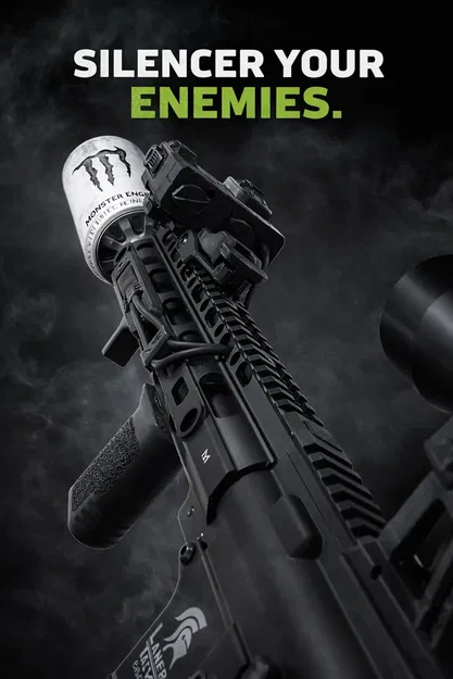 Bộ chuyển đổi giảm thanh Monster Energy cho súng Airsoft 14mm CCW - Image 2