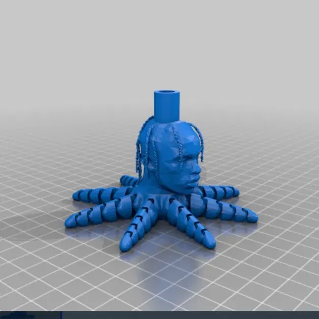 Mẫu in 3D Travis Scott - Bình hoa đầu bạch tuộc độc đáo - Image 1