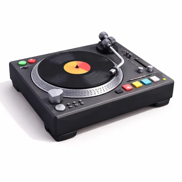 Mô hình bàn xoay DJ Low Poly nghệ thuật cho người yêu âm nhạc - Image 1