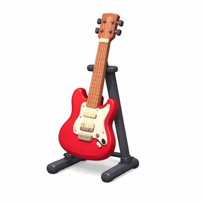 Mô hình đàn guitar điện Low Poly kèm giá đỡ độc đáo cho không gian của bạn