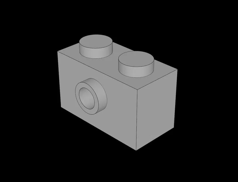 Mẫu gạch nhựa Lego Compatible 1x2 có chốt trung tâm in 3D - Image 1