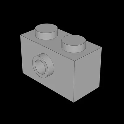 Mẫu gạch nhựa Lego Compatible 1x2 có chốt trung tâm in 3D