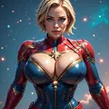 Mô hình 3D nhân vật Capitana Marvel nghệ thuật ấn tượng - Thumbnail 2