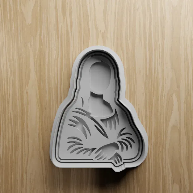 Khuôn Cắt Bánh Quy Mona Lisa STL | Dụng Cụ Tạo Hình Bánh Nghệ Thuật Phục Hưng | In 3D - Image 1