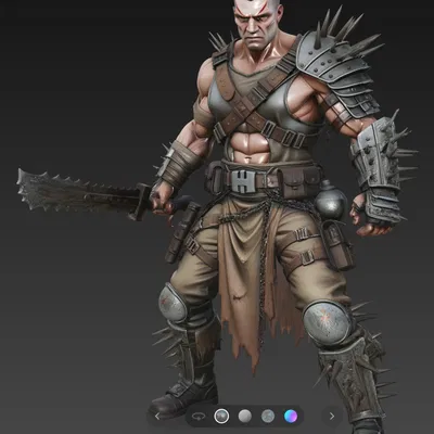 Mô hình 3D chiến binh Mad Max Warrior 1 siêu chi tiết