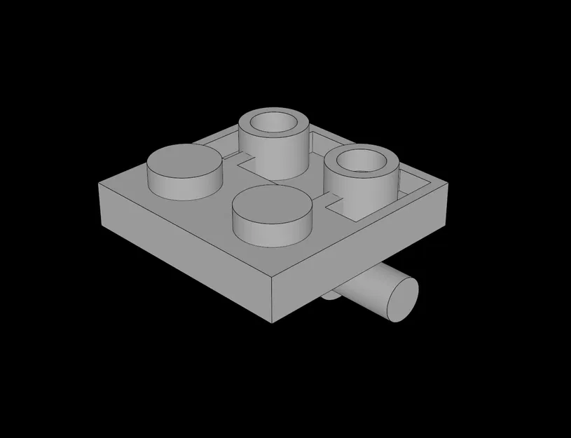 Mảnh Ghép Lego 2x2 Tương Thích Kèm Thanh Ngang T-Bar (File In 3D) - Image 1