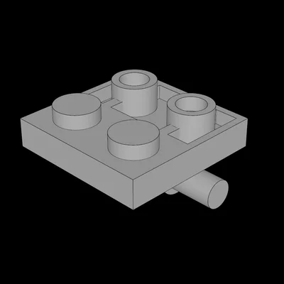 Mảnh Ghép Lego 2x2 Tương Thích Kèm Thanh Ngang T-Bar (File In 3D)