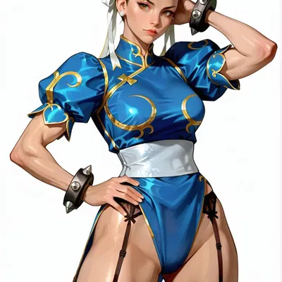 Mô hình 3D nhân vật Chun-Li phong cách game đối kháng