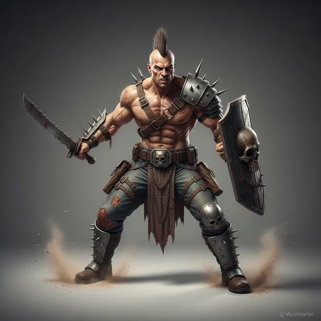 Mô hình chiến binh Mad Max Warrior 2 (75mm) cho in 3D chất lượng cao - Image 1