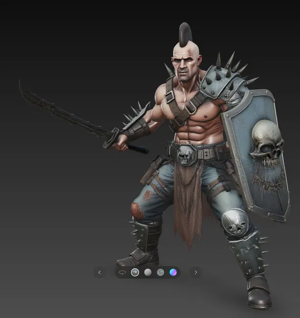 Mô hình chiến binh Mad Max Warrior 2 (75mm) cho in 3D chất lượng cao - Image 4