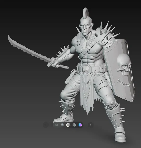 Mô hình chiến binh Mad Max Warrior 2 (75mm) cho in 3D chất lượng cao - Image 5