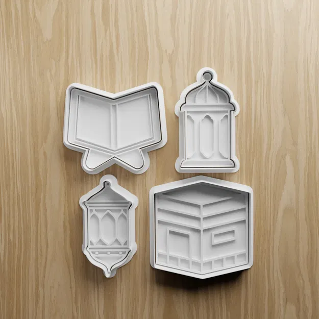 Bộ Khuôn Cắt Bánh Ramadan STL | Kaaba, Đèn Lồng, Quran | In 3D - Image 1