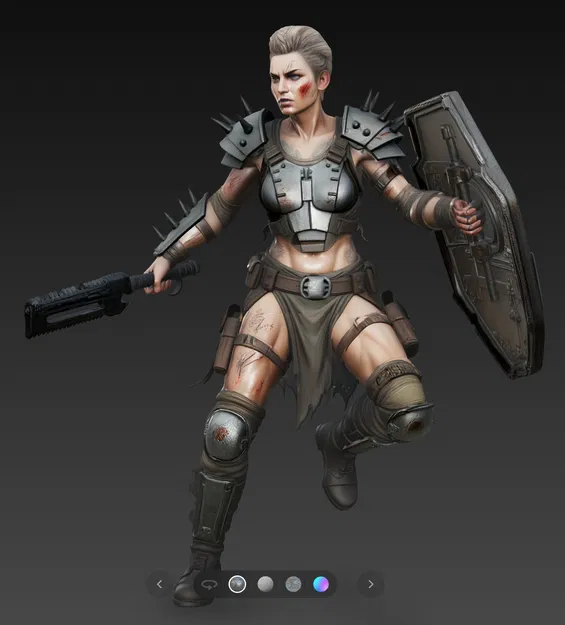 Mô hình 3D nữ chiến binh Mad Max Warrior 3 cực chi tiết cho dân chơi - Image 3