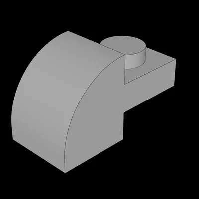 Mô hình gạch lắp ráp 2x1x1 mặt cong tương thích Lego