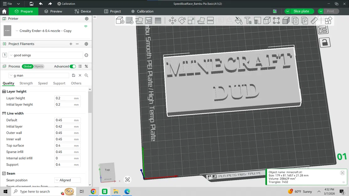 Mô hình trang trí Minecraft Dud 3D - Bảng tên độc đáo cho game thủ - Image 2