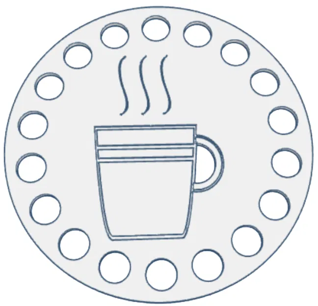 Mẫu Đế Lót Ly Hình Tách Cà Phê In 3D Độc Đáo Cho Bàn Làm Việc - Image 1