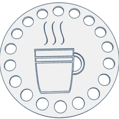 Mẫu Đế Lót Ly Hình Tách Cà Phê In 3D Độc Đáo Cho Bàn Làm Việc