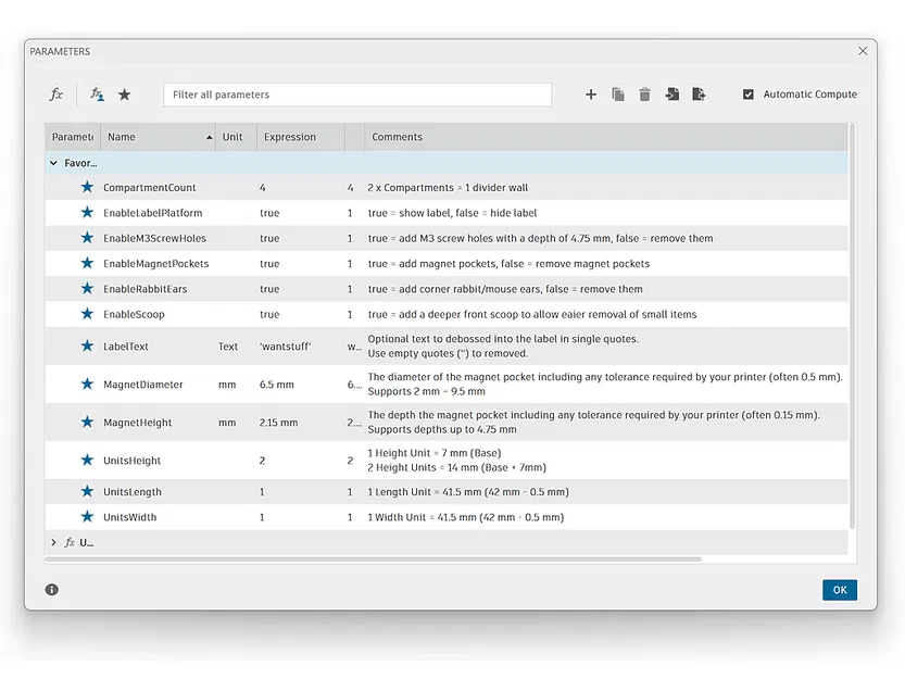 Trình tạo khay Gridfinity tham số (Fusion 360) - Image 2