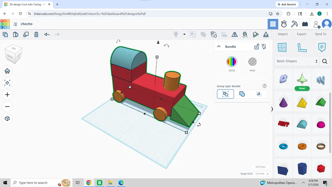 Mô hình tàu hỏa đồ chơi cho bé (CHOCHO) in 3D đơn giản dễ thương - Image 2