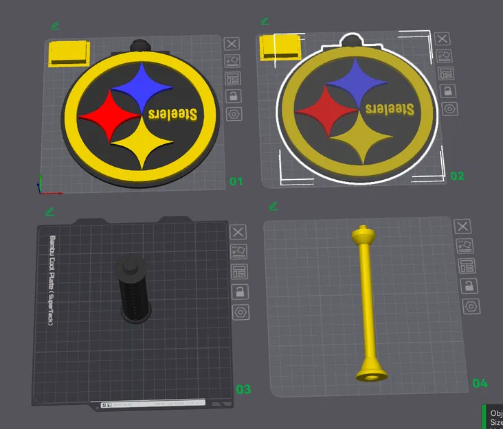 Mẫu in 3D gậy thanh toán Tap to Pay logo đội bóng Steelers - Image 1
