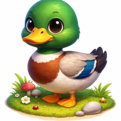 Mô hình chú vịt con Cartoon Duck đáng yêu để bàn cực xinh