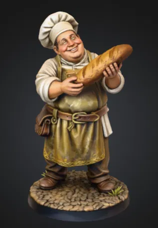 Mô hình thợ làm bánh trung cổ (Joyful Banker) cho D&D và sa bàn - Image 1
