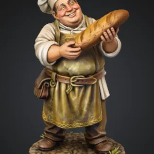 Mô hình thợ làm bánh trung cổ (Joyful Banker) cho D&D và sa bàn