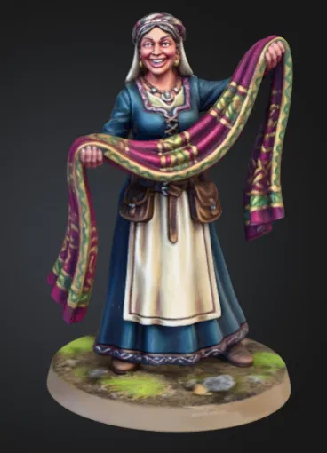 Mô hình 3D cô thương nhân bán vải - NPC cho game Dungeons & Dragons - Image 1
