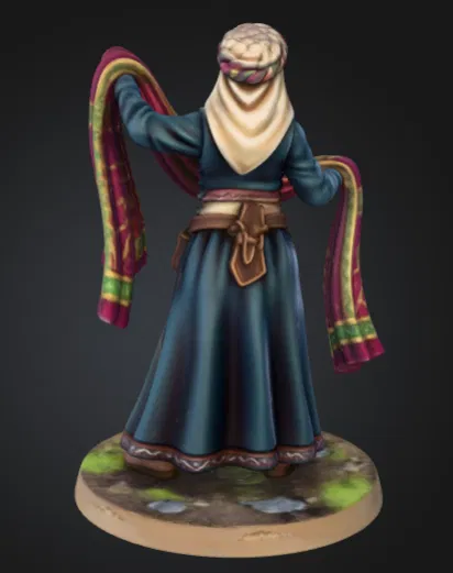 Mô hình 3D cô thương nhân bán vải - NPC cho game Dungeons & Dragons - Image 2