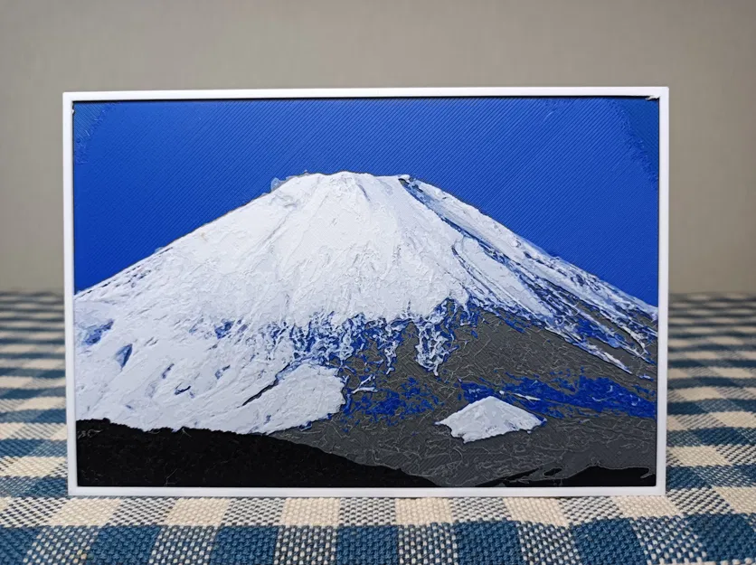 Mô hình núi Phú Sĩ mùa đông (Mount Fuji winter) cho HueForge - Image 1