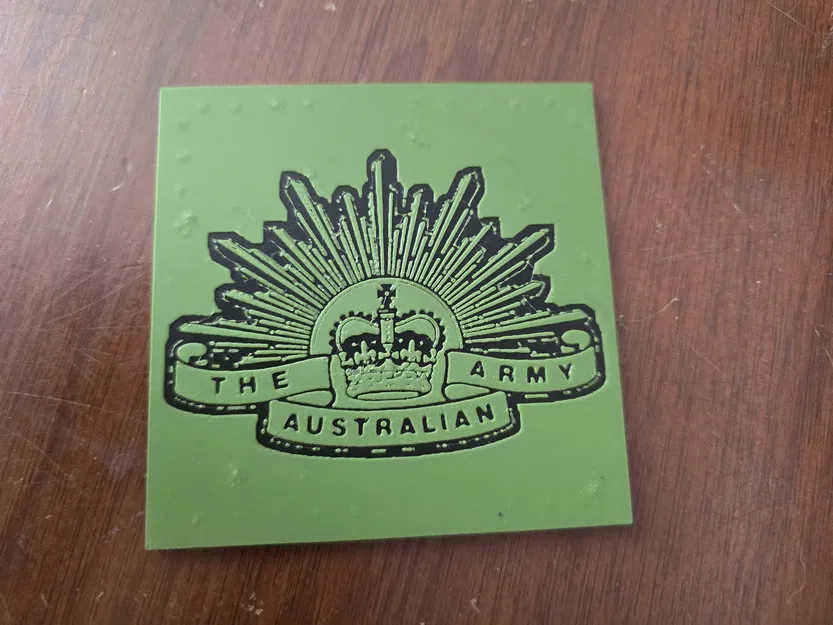 Bộ đế lót ly Quân đội Úc - Biểu tượng Rising Sun (Vương miện Nữ hoàng) - Image 1