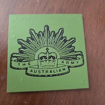 Bộ đế lót ly Quân đội Úc - Biểu tượng Rising Sun (Vương miện Nữ hoàng)