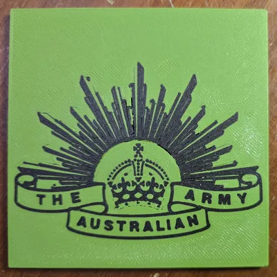 Bộ đế lót ly hình huy hiệu Mặt Trời Mọc Quân đội Úc (Vương miện Nhà vua)