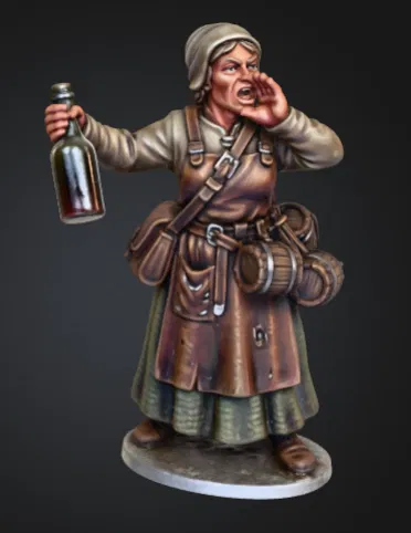 Mô hình 3D nhân vật người bán rượu thời trung cổ (Wine Merchant) - Image 1