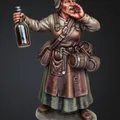 Mô hình 3D nhân vật người bán rượu thời trung cổ (Wine Merchant) - Thumbnail 1