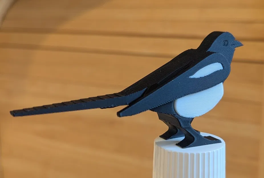 Mô hình chú chim ác là (Magpie) đa vật liệu - Image 1